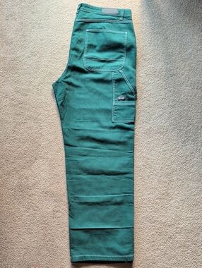 Bershka Dark Green Carpenter Jeans